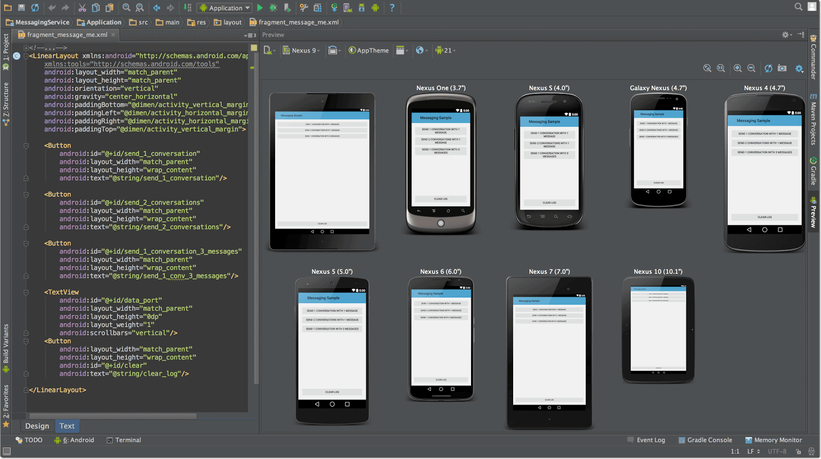 Android Studio 预览多设备布局