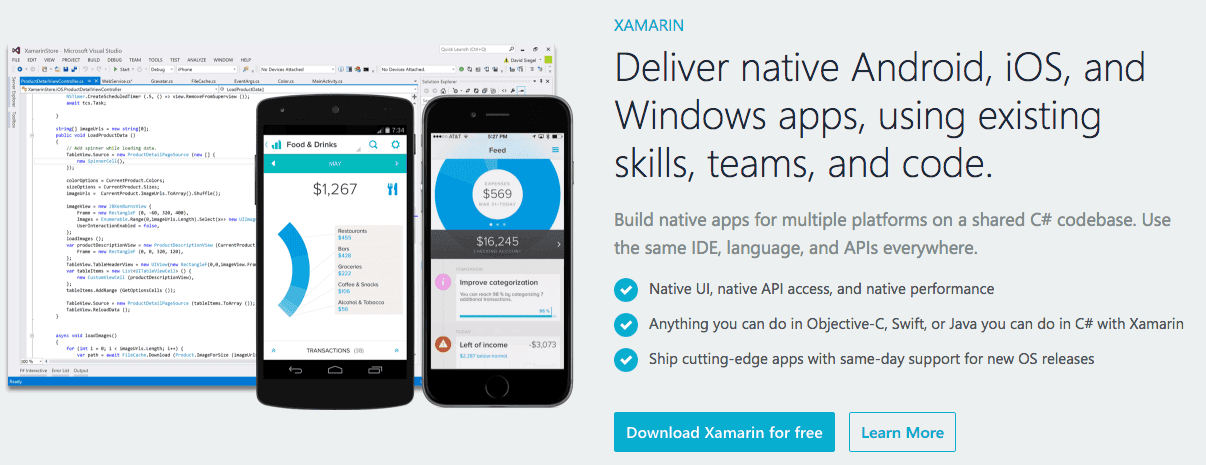 跨平台原生应用开发框架 Xamarin