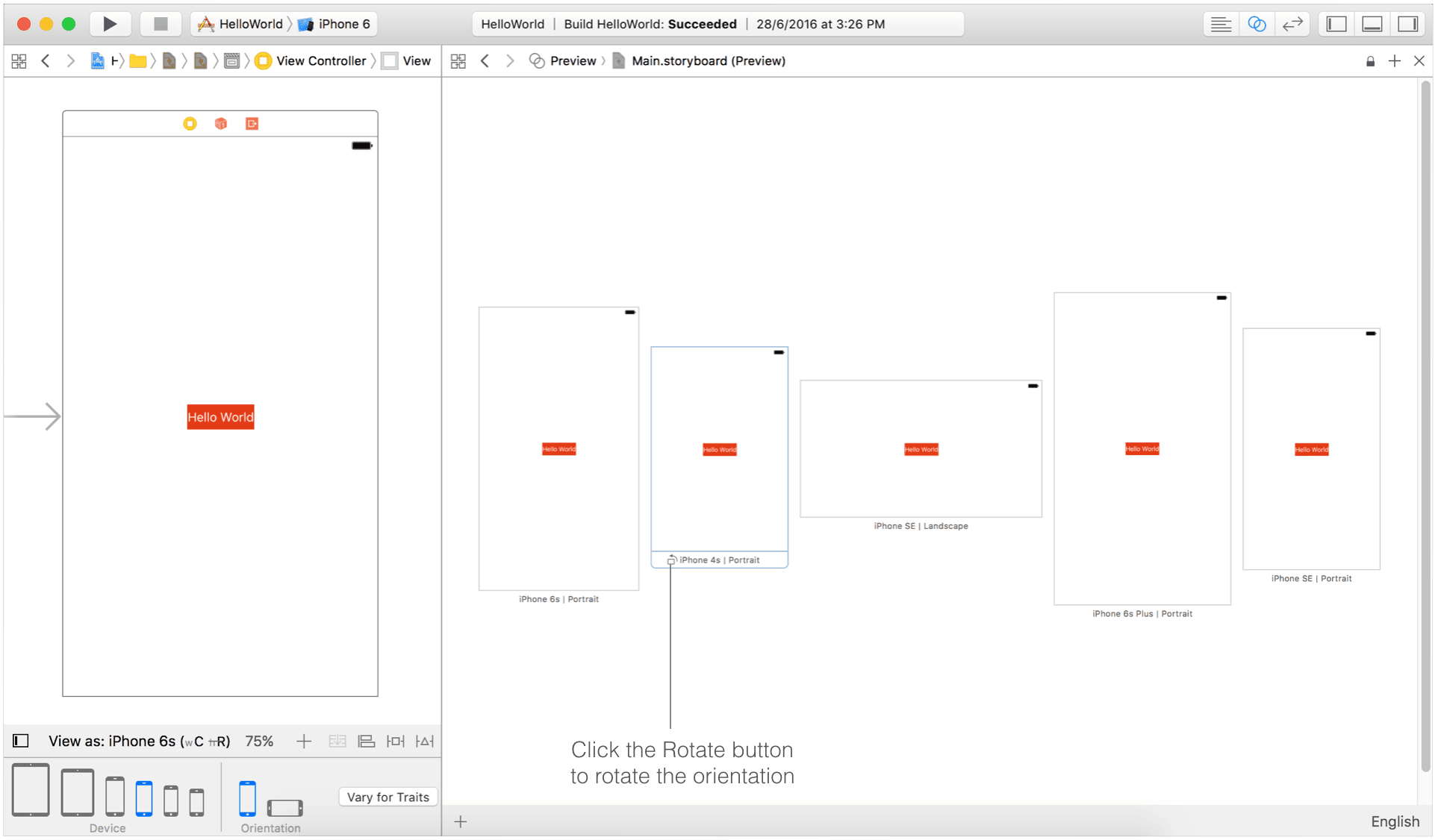 Xcode 预览 storyboard