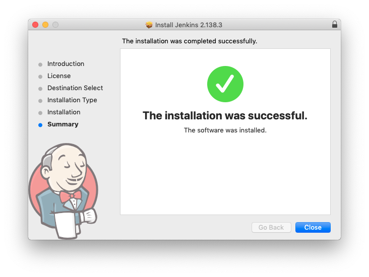 macOS .pkg 安装包安装 Jenkins 结束