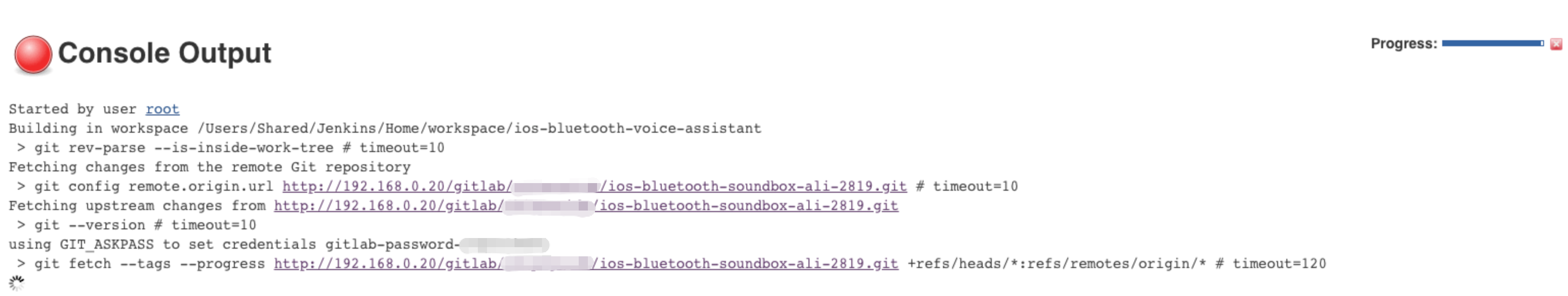 macOS Jenkins Git 克隆长时阻塞