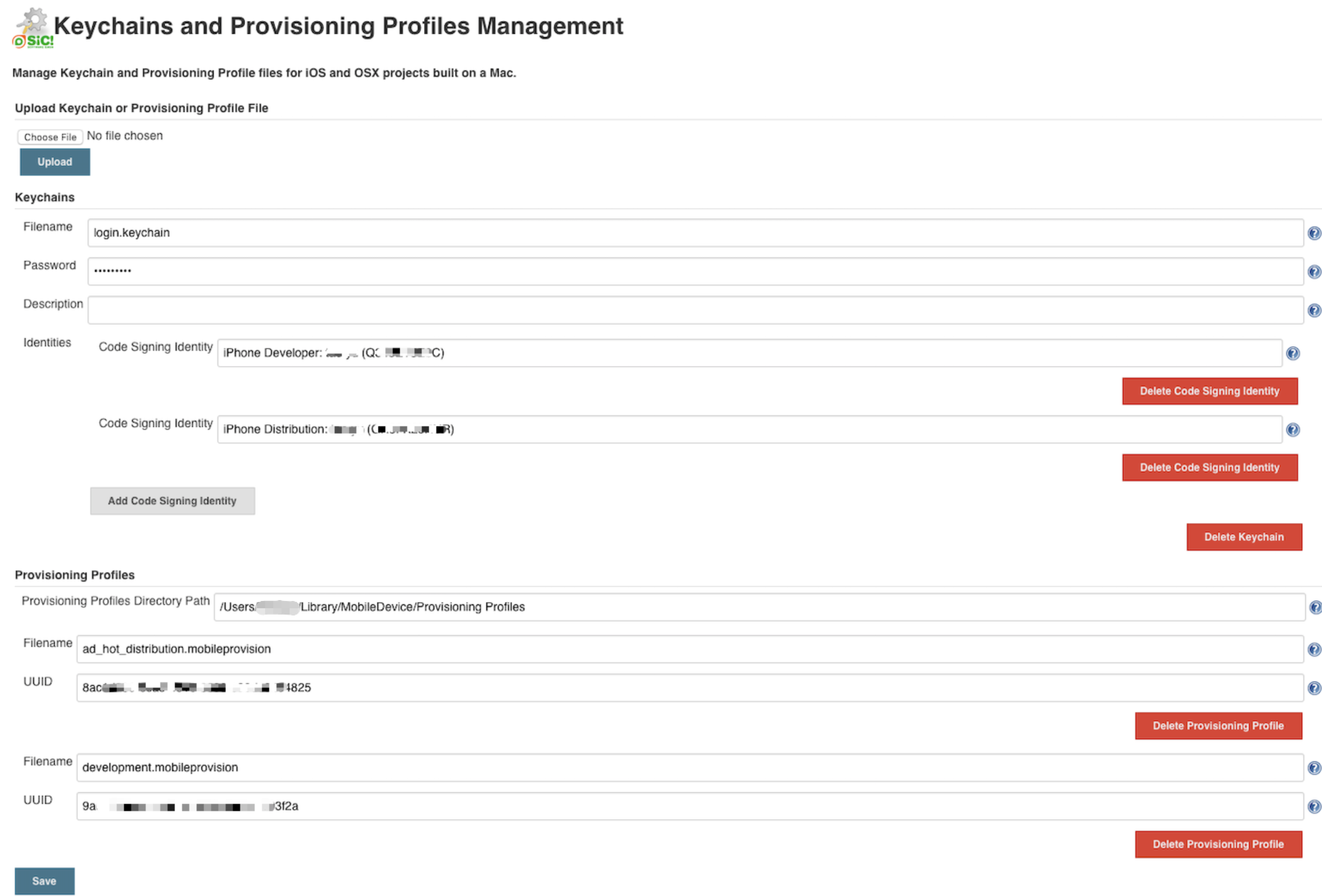 macOS Jenkins iOS Provisioning Profiles 配置